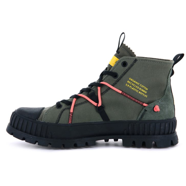 Palladium Pallashock Re-craft Women's Boots Olive | UK B169-KBD